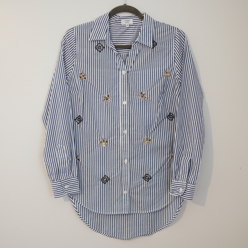 Crown & Ivy Striped Button Down Shirt